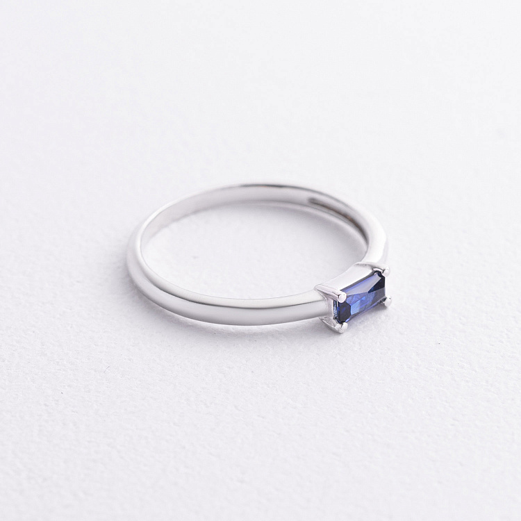 Срібна каблучка з синтетичним сапфіром 1923/1р-HSPH від ювелірного магазину Онікс - 1