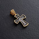 Серебряный крестик православный с позолотой 132506 от ювелирного магазина Оникс - 1