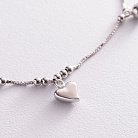 Серебряный браслет "Сердечки с шариками" на ногу 141566 от ювелирного магазина Оникс - 1