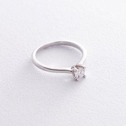 Заручальна каблучка в білому золоті (діамант) кб0276