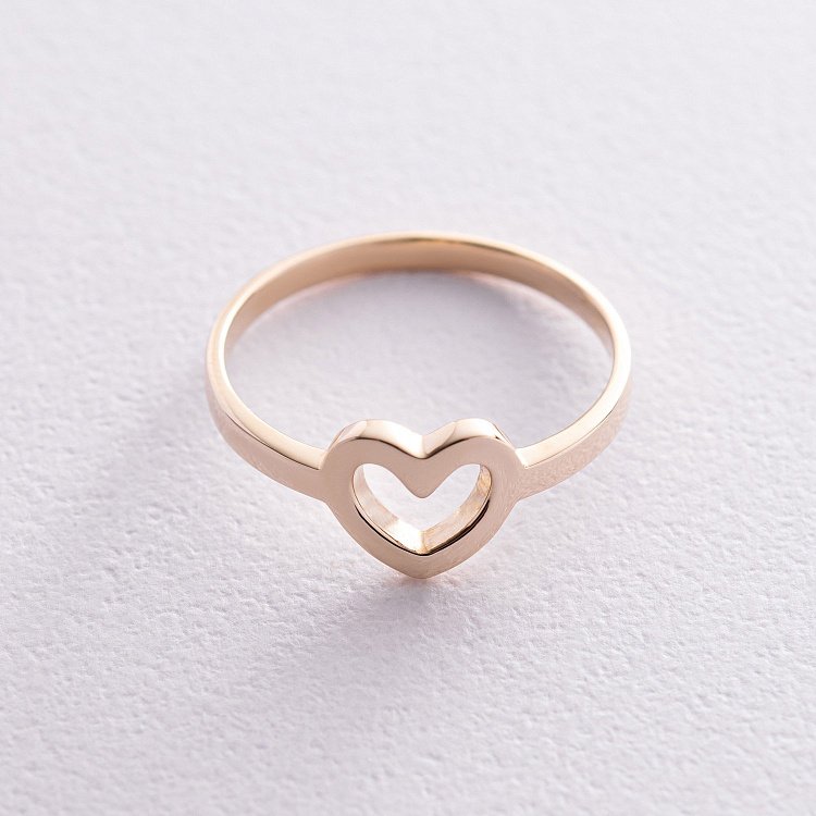 Каблучка "Сердечко" в жовтому золоті к07411 Каблучка "Сердечко" в жовтому золоті к07411 від ювелірного магазину Онікс