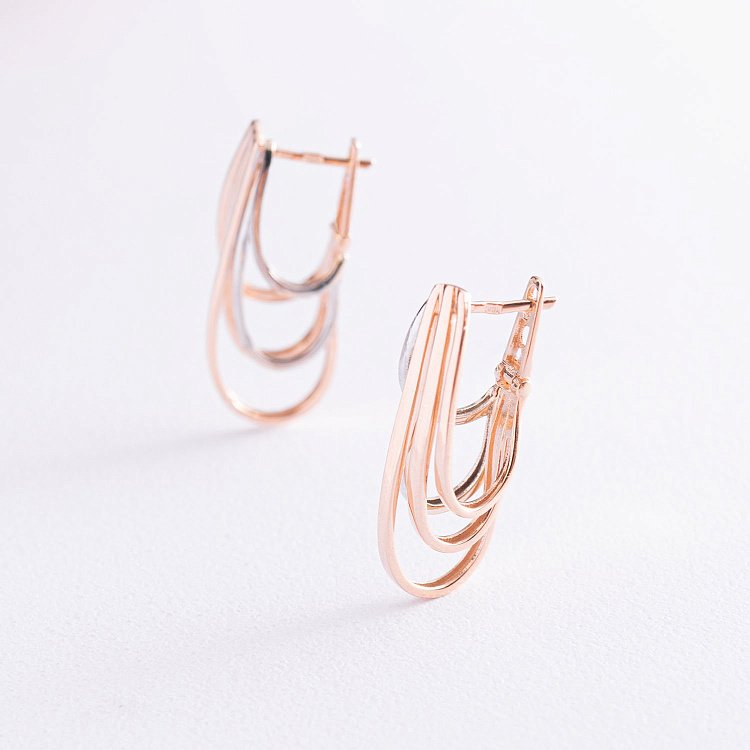 Золоті сережки на англійській застібці с07027 від ювелірного магазину Онікс - 2