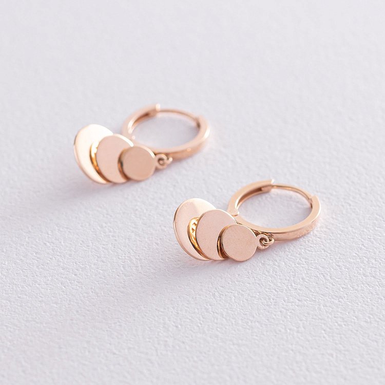 Золотые серьги "Монетки" с07219 от ювелирного магазина Оникс - 2