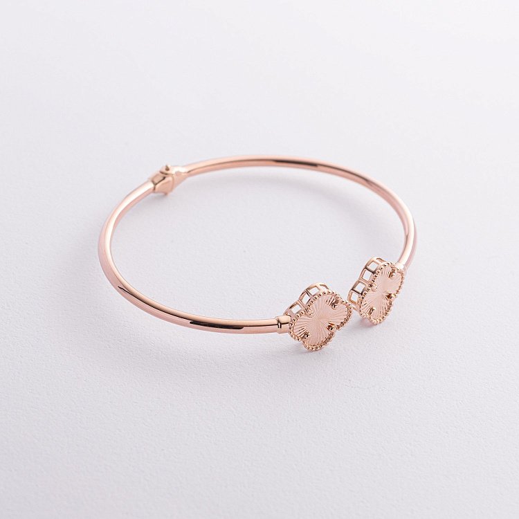 Жорсткий браслет "Конюшина" в червоному золоті б05589 від ювелірного магазину Онікс - 2