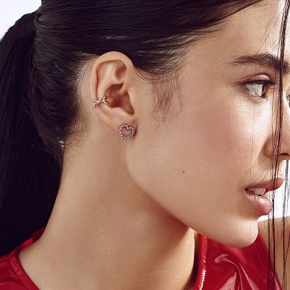 Серьга - каффа в белом золоте с06379 №13