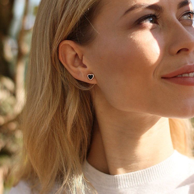 Золоті сережки "Сердечка" (емаль) с06504 від ювелірного магазину Онікс - 4