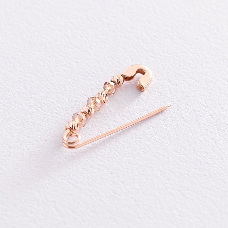 Золота шпилька з кульками (фіаніти) зак00312 від ювелірного магазину Онікс