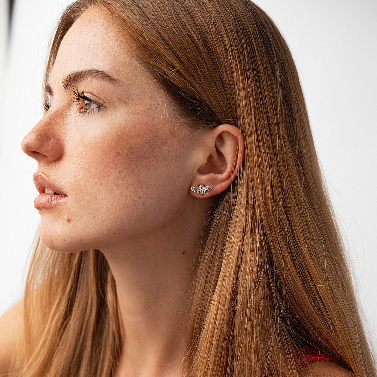 Золоті сережки - пусети "Оса" с09122 від ювелірного магазину Онікс - 4