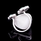 Серебряное кольцо с малахитом и фианитами 111748 от ювелирного магазина Оникс - 2