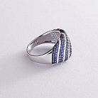 Золотое кольцо с синим сапфиром и бриллиантами MR15111gm от ювелирного магазина Оникс - 2
