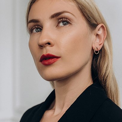 Серьги-пусеты "Большие капельки" в желтом золоте 1.7*1.2 см с06316 №9