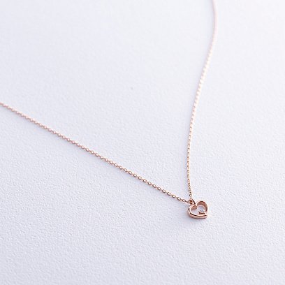 Колье "Сердечко" в красном золоте кол02201 №3