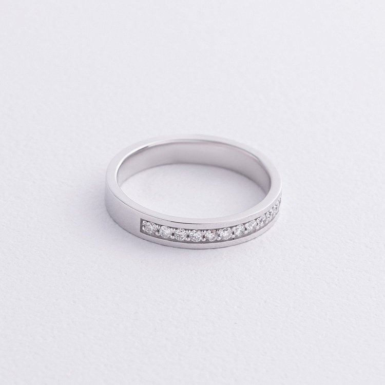 Каблучка з доріжкою діамантів (біле золото) 221001121 від ювелірного магазину Онікс - 2