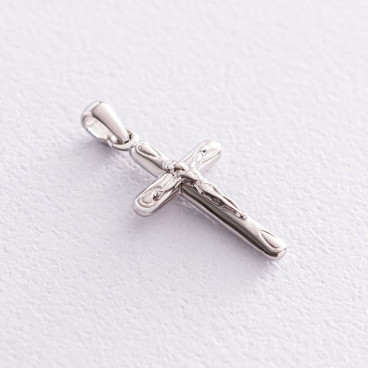 Хрест з розп'яттям (біле золото) п03518 від ювелірного магазину Онікс