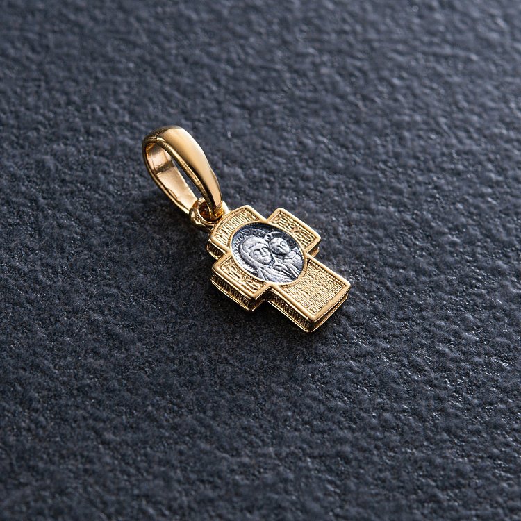 Срібний дитячий хрестик з позолотою 131802 від ювелірного магазину Онікс - 1