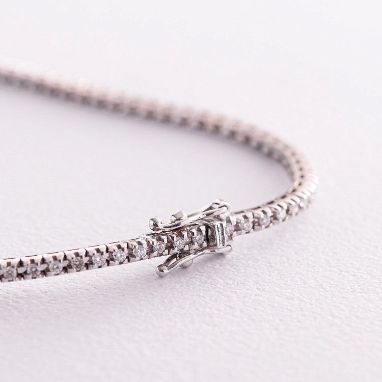 Браслет Теніс у білому золоті з білими діамантами 518741501 від ювелірного магазину Онікс - 2