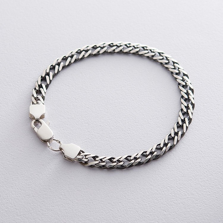 Чоловічий срібний браслет (Рембо 0.7 см) ч0203223 від ювелірного магазину Онікс