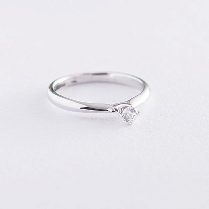 Помолвочное кольцо в белом золоте (куб. цирконий Swarovski) к06312 №3