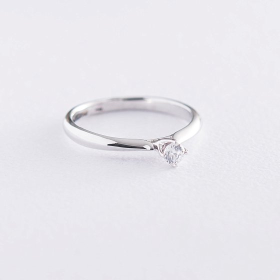 Помолвочное кольцо в белом золоте (куб. цирконий Swarovski) к06312 №3