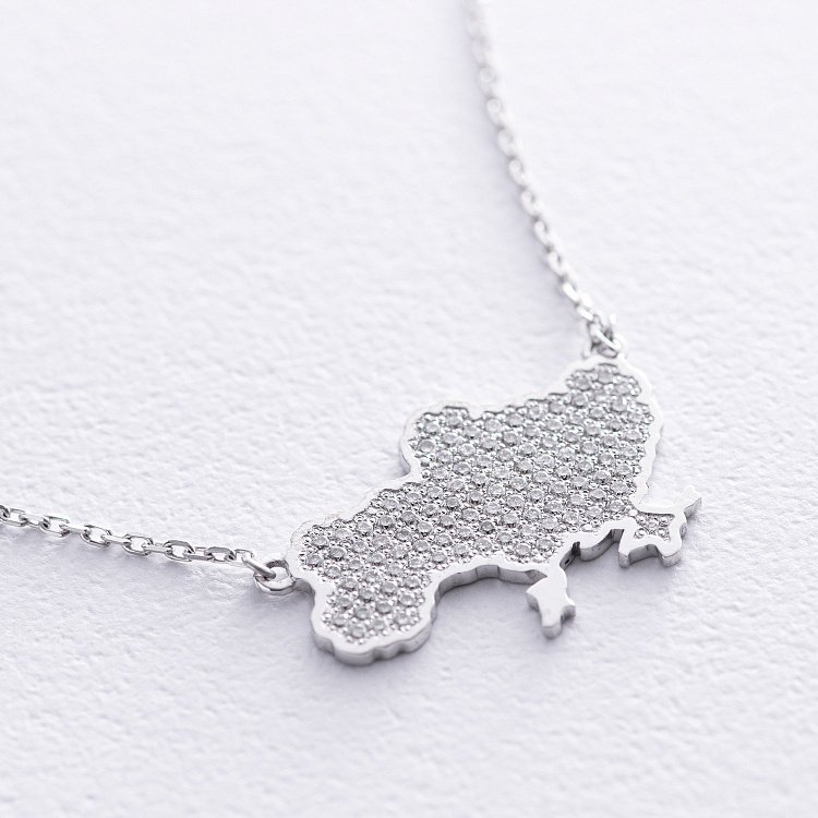 Золоте кольє "Україна" з діамантами 125431121 від ювелірного магазину Онікс - 7