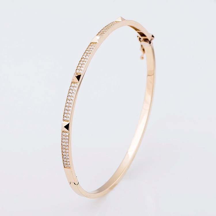 Золотий браслет (фіаніти) б02514 від ювелірного магазину Онікс - 1