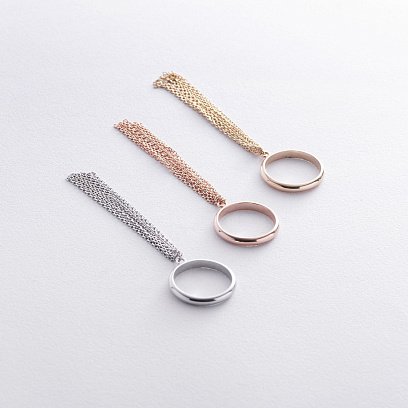 Каблучка з ланцюжками (червоне золото) к07623 №7