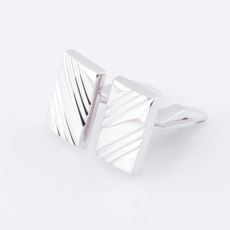 Чоловічі запонки з білого золота зап00056 від ювелірного магазину Онікс