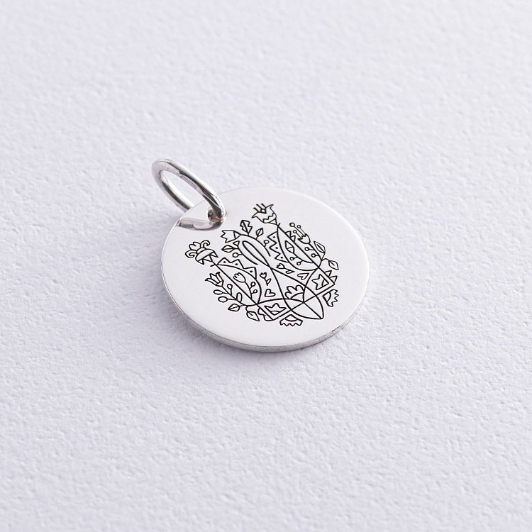 Серебряный кулон Герб Украины "Тризуб" 132722герб от ювелирного магазина Оникс