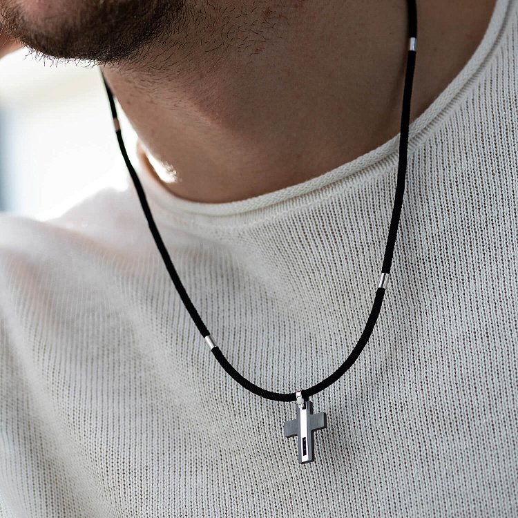 Хрест із білого золота (циркон, фіаніти) 403-00006/1 від ювелірного магазину Онікс - 3