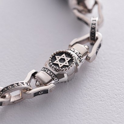 Мужская серебряная цепочка "Звезда Давида" с эбеновым деревом 811 №5