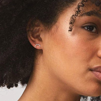 Срібні сережки - пусети "Дуга" 122844