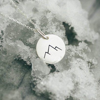 Серебряный кулон "Горы" 132724гр №5