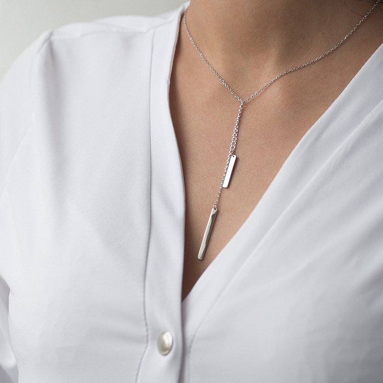 Срібне кольє в стилі мінімалізм 18888 від ювелірного магазину Онікс - 3