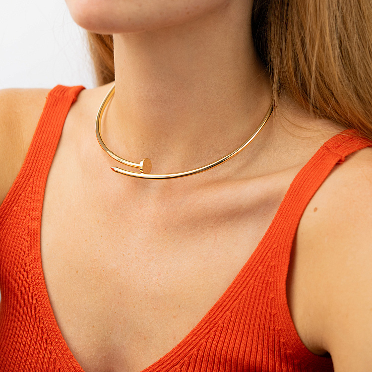 Колье "Гвоздь" в желтом золоте кол02530 от ювелирного магазина Оникс - 5