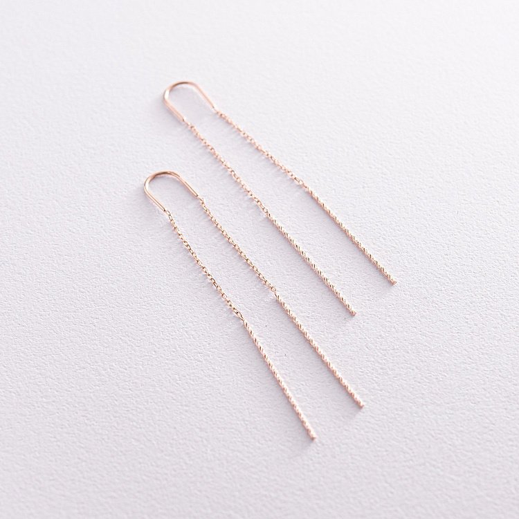 Золотые серьги - протяжки с06700 от ювелирного магазина Оникс - 6