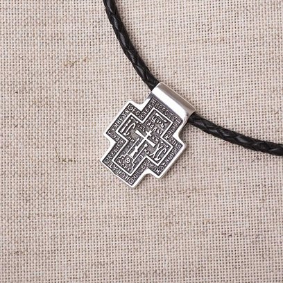 Православный крест (чернение) с молитвой 13324 №7