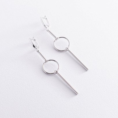 Серьги "Мелисса" в белом золоте с07375