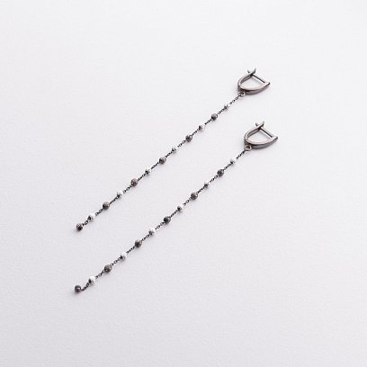 Золотые серьги "Шарики на цепочке" с09295