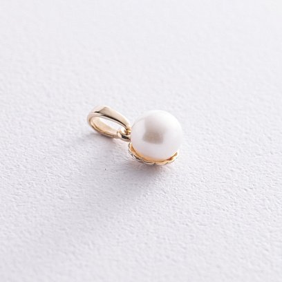 Кулон с жемчужиной в желтом золоте п03778