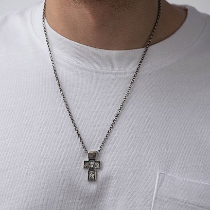 Серебряный крест (чернение) 13325 №4