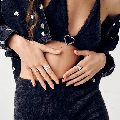 Срібна каблучка "Сердечки" 112698 №2