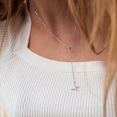 Серебряное колье "Самолетик" 181187 №5