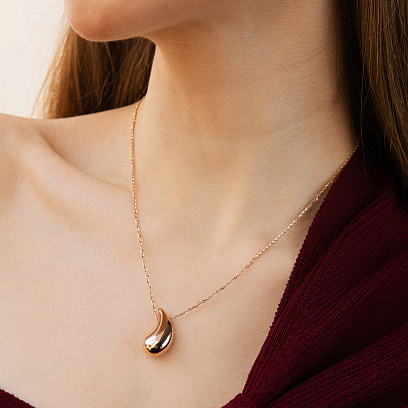 Золоте кольє "Крапелька" 860625 №6