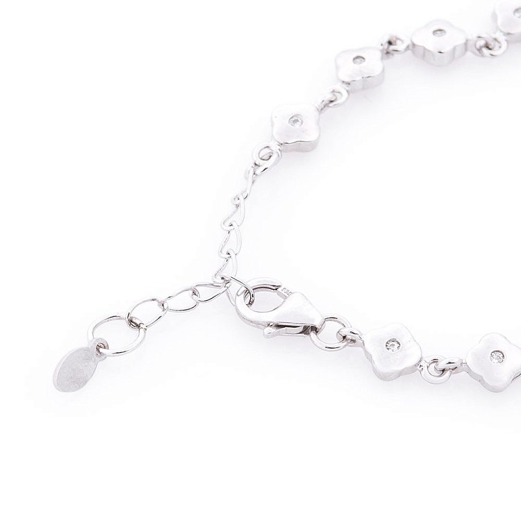 Серебряный браслет "Клевер" (фианит) 141168 от ювелирного магазина Оникс - 2