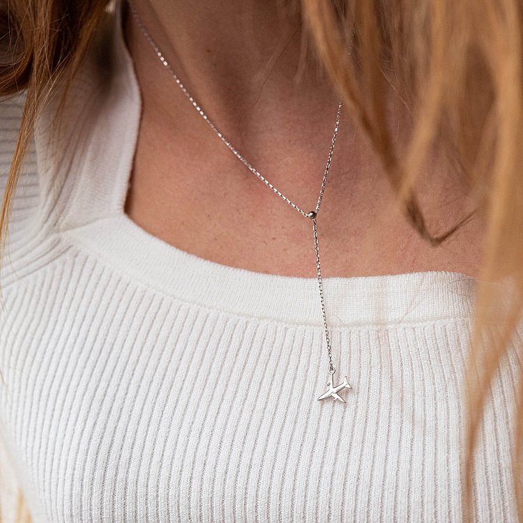 Серебряное колье "Самолетик" 181187 от ювелирного магазина Оникс - 4