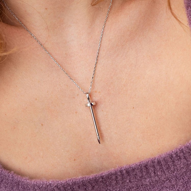 Кольє "Цвях" у білому золоті кол02327 від ювелірного магазину Онікс - 3