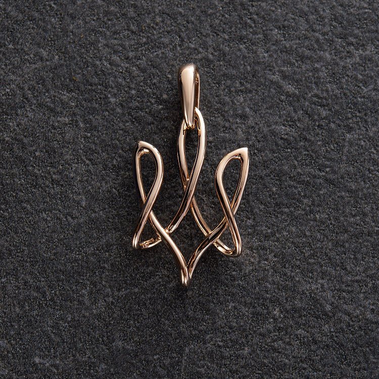 Золотий кулон "Герб України - Тризуб" п03687 від ювелірного магазину Онікс - 5