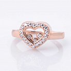 Золотое кольцо "Сердце" с фианитами к04743 от ювелирного магазина Оникс - 1