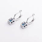 Золоті сережки з діамантами і топазами "Лондон блакитний" сб0715sm от ювелирного магазина Оникс - 1