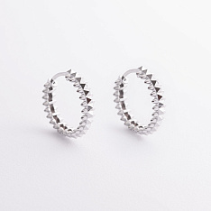 Cерьги - кольца в белом золоте с09549